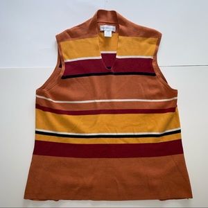 Worthington Vest Size Large Stripe- Orange/ Yellow